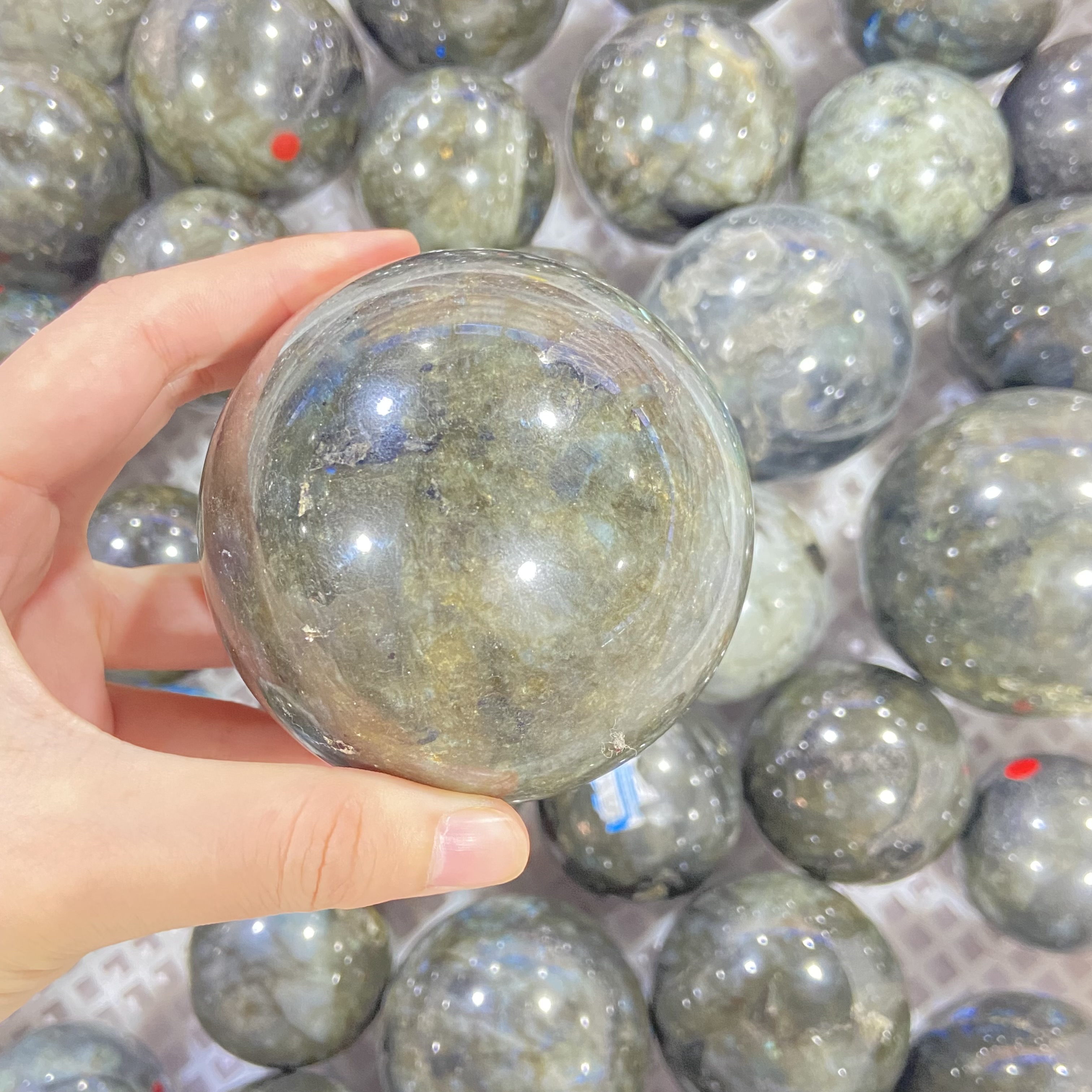 High quality natural crystals healing stones sphere gemstone polishing reiki crystal labradorite ball for home decor