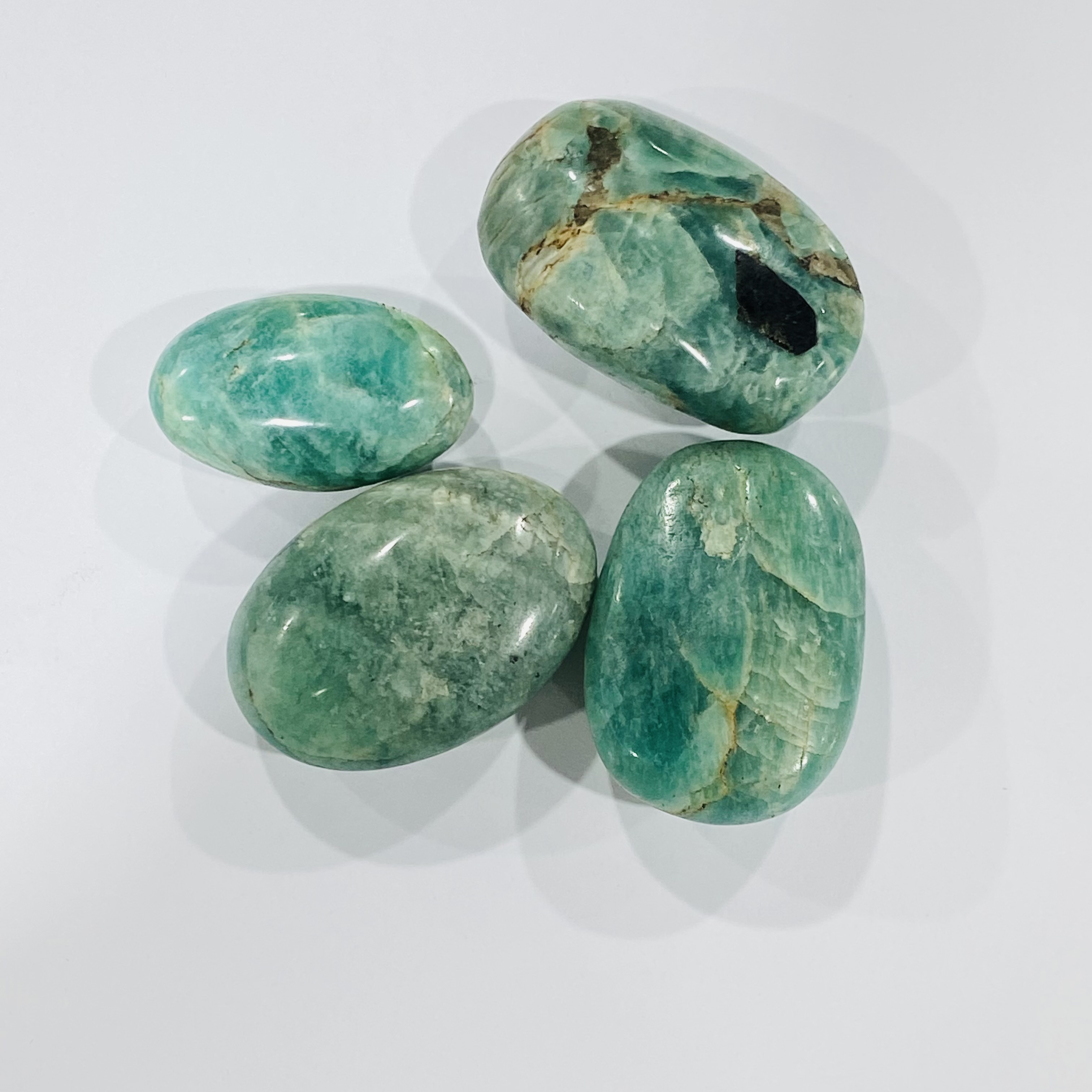 High quality Natural crystals healing stones amazonite palm stone healing stone for decoration and gifts