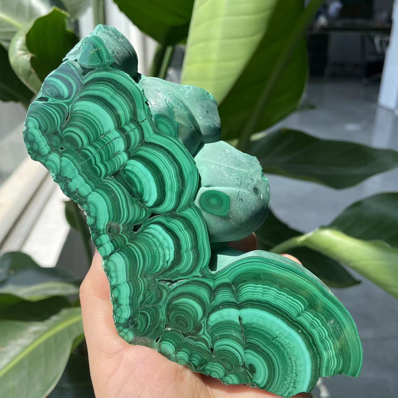 Natural crystal green malachite price wholesale polished healing malachite slice rough stone for decoration