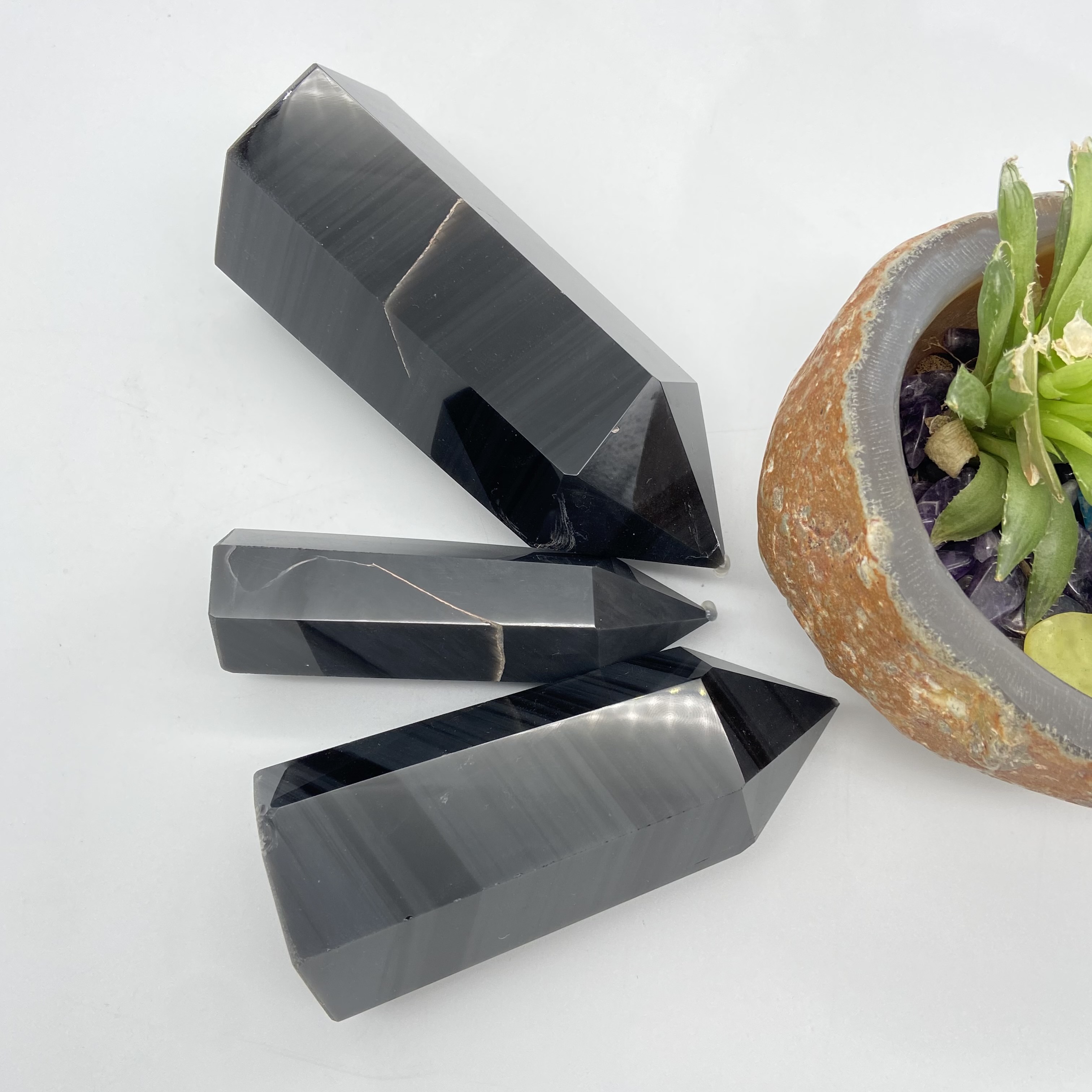 Good quality crystal healing towers reiki bulk natural polished obsidian clear crystal quartz crystal point