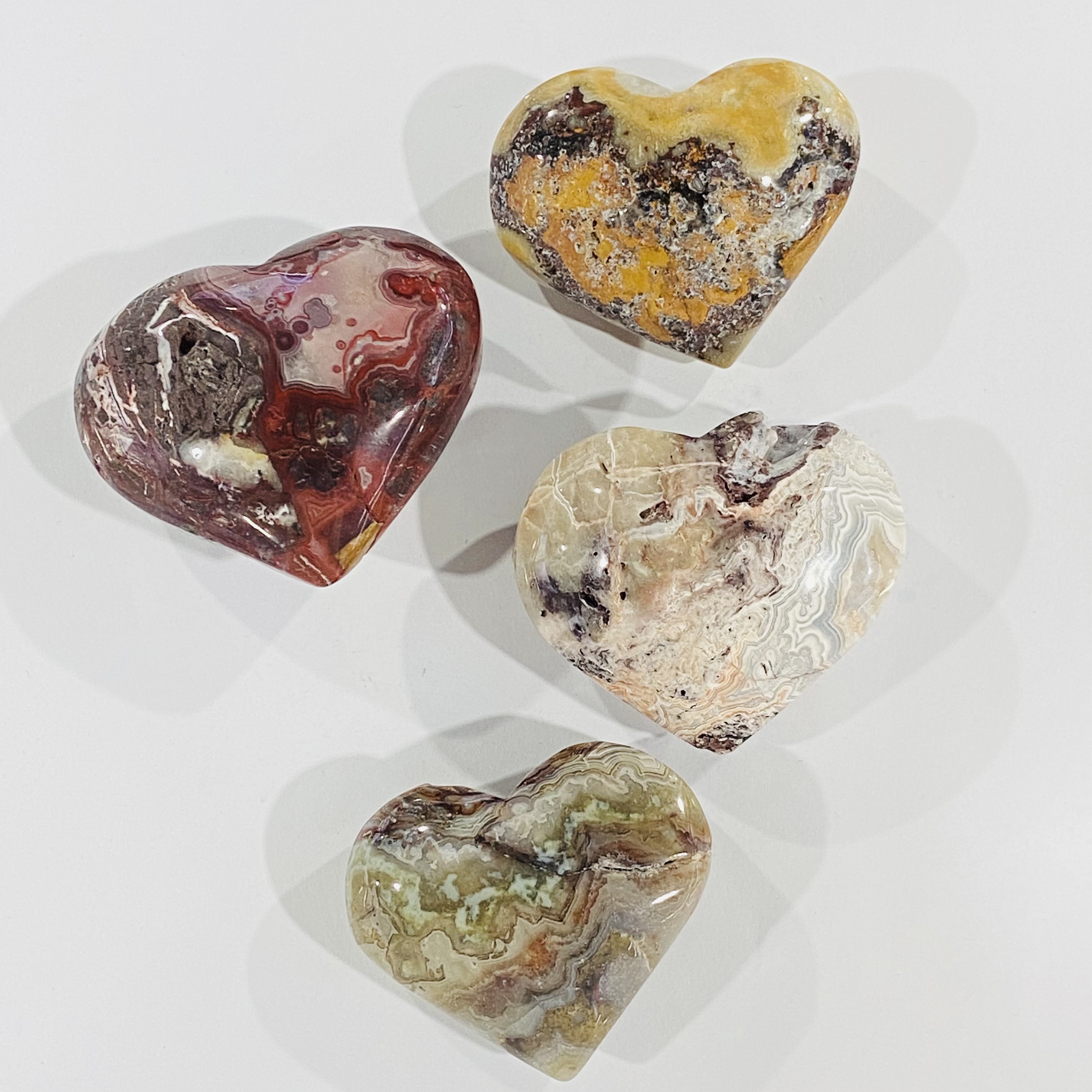 Natural crystals healing stones Mexican agate stone Crystal hearts healing crystal for decoration and gifts