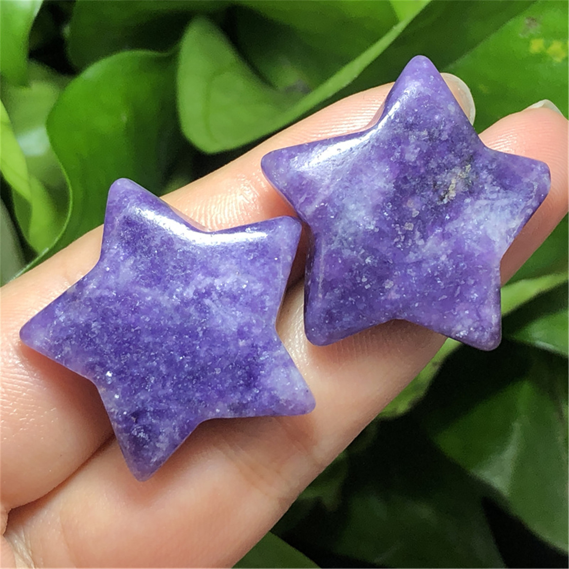 Wholesale high quality natural crystal healing stone purple mica star carving craft decoration and gifts