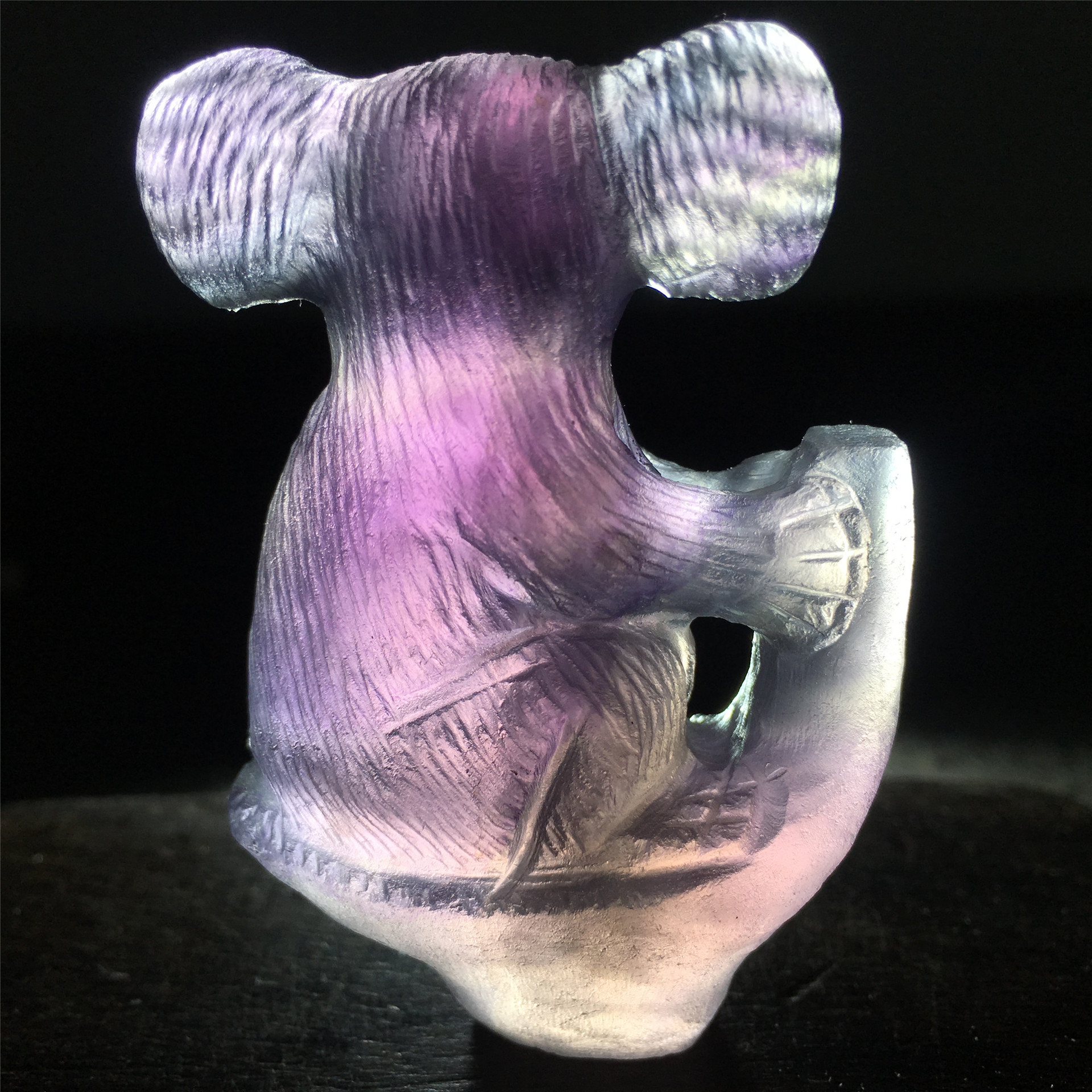 Good price hand carved crystals crafts gifts natural reiki rainbow fluorite koala animal crystal carving SAMEI JEWELRY