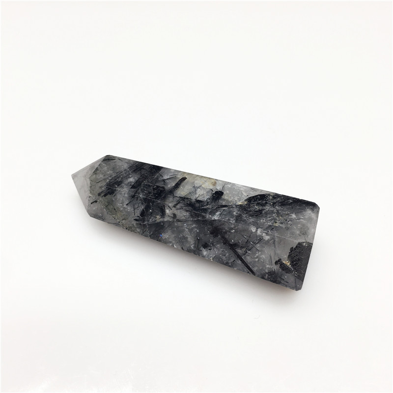 Polished quartz crystal wand point sale natural reiki black white fireworks crystal point tower bulk