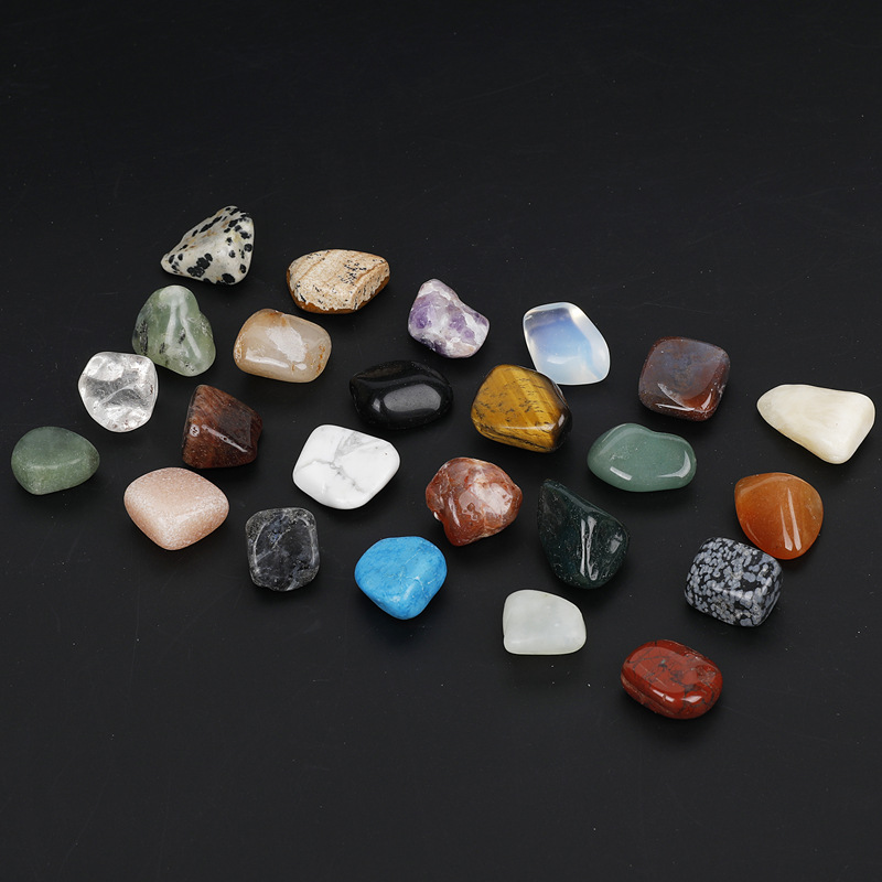 Wholesale mixed crystal ore semi-precious stone crafts specimen 24 Kinds of crystal stone rough raw ore reiki mineral gift box