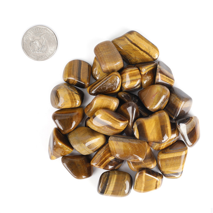 Natural polished tiger's eye gem wholesale bulk crystal healing golden tiger's eye gravel tumbled stone for decoration