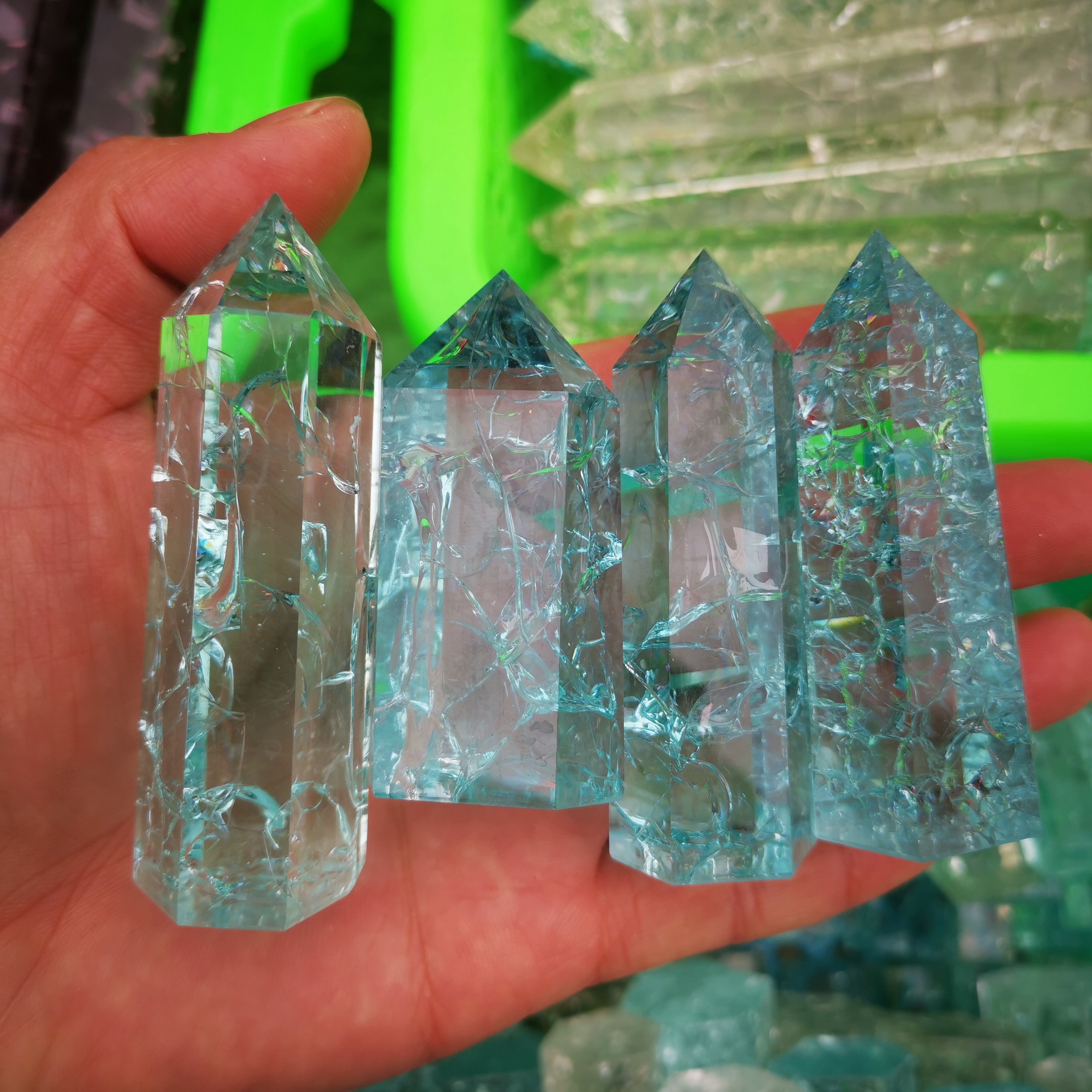 Hot sale polished energy crystals healing stones natural clear reiki crystal tower point wholesale for folk crafts