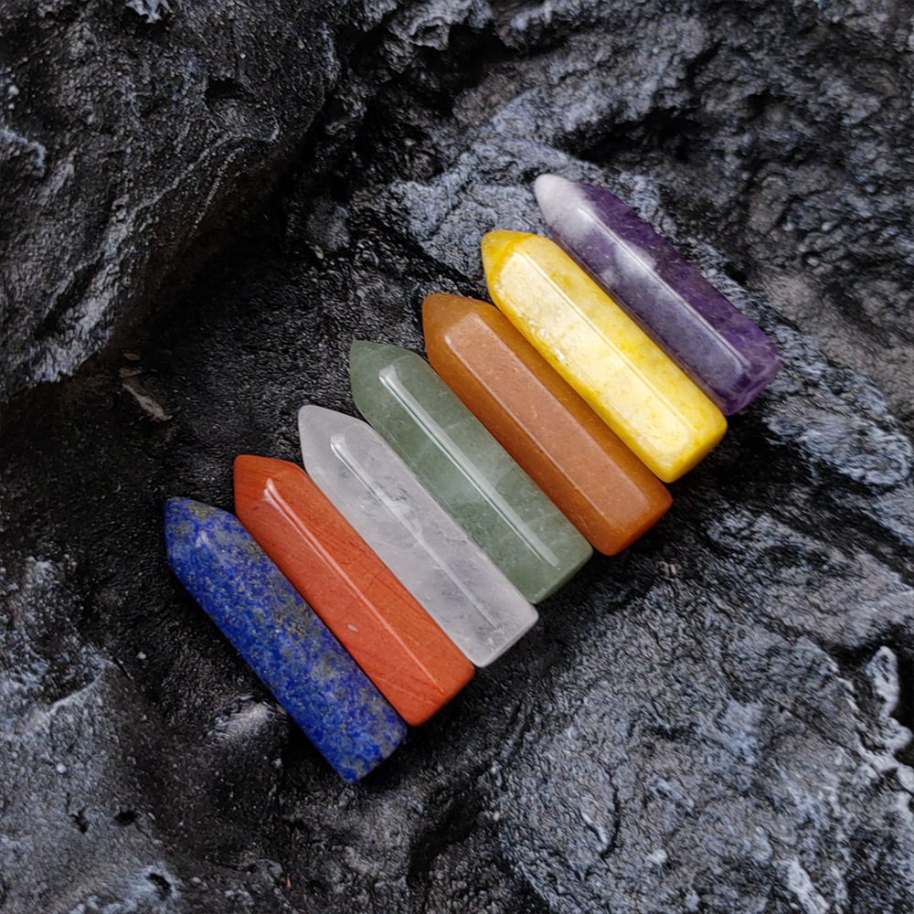 Wholesale Energy Chakra Crystal Set Healing Stones Polished Colorful 7 Chakra Bracelet ,Crystal Tower ,Tumbled Stones For Sale