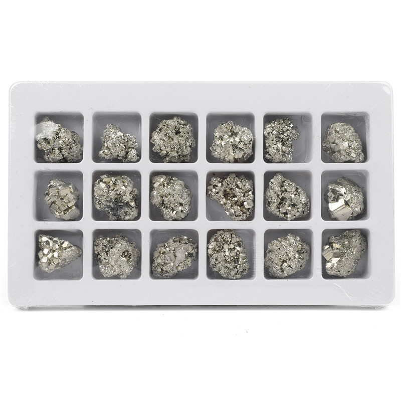 Natural raw stone crystal pyrite ore price wholesale healing pyrite mineral rough raw stone specimens gift box for sale