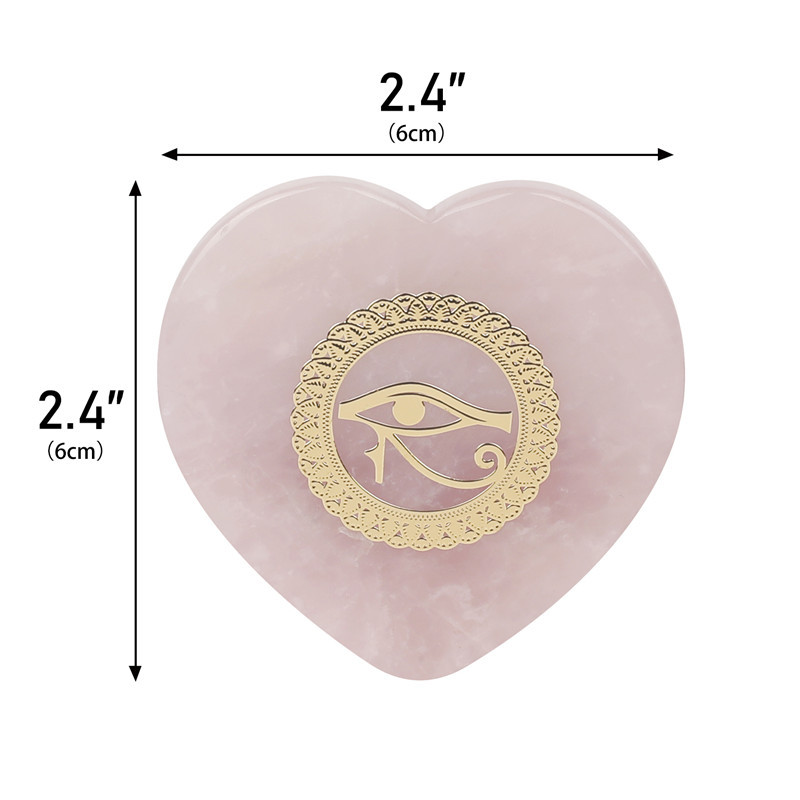 Personalized crystal healing stones heart natural energy healing chakra pattern powder crystal rose quartz heart folk crafts