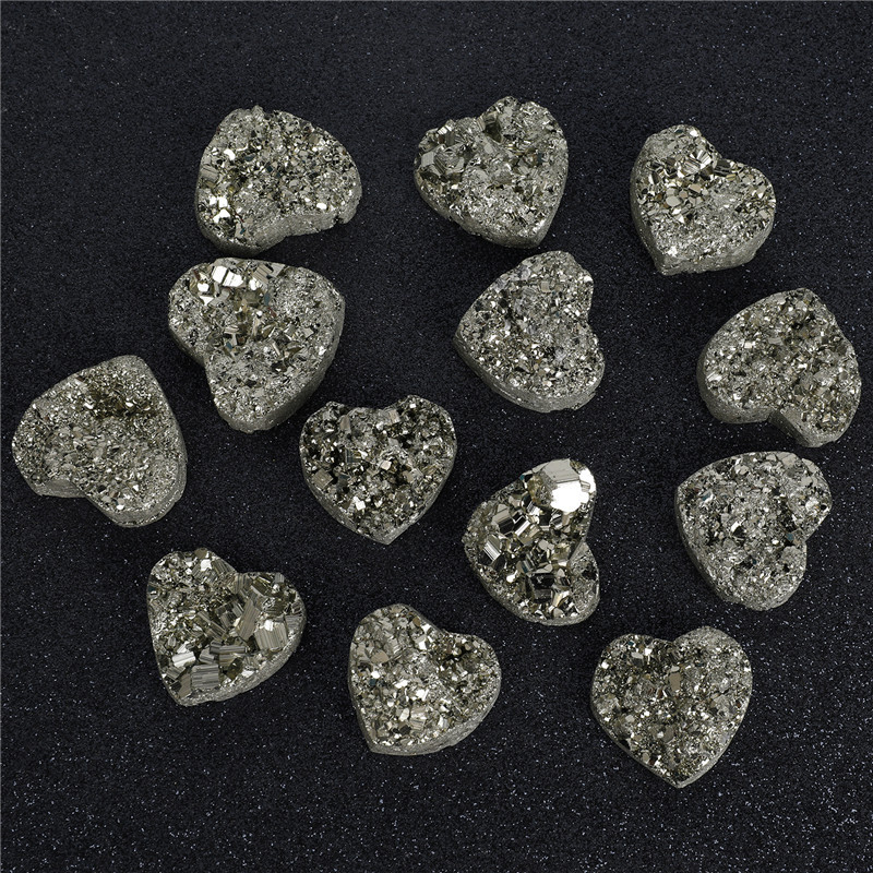 Crystal Energy Minerals Stone Wholesale Natural Healing Raw Pyrite Crystal Heart Rough Stone Ore specimen For gifts