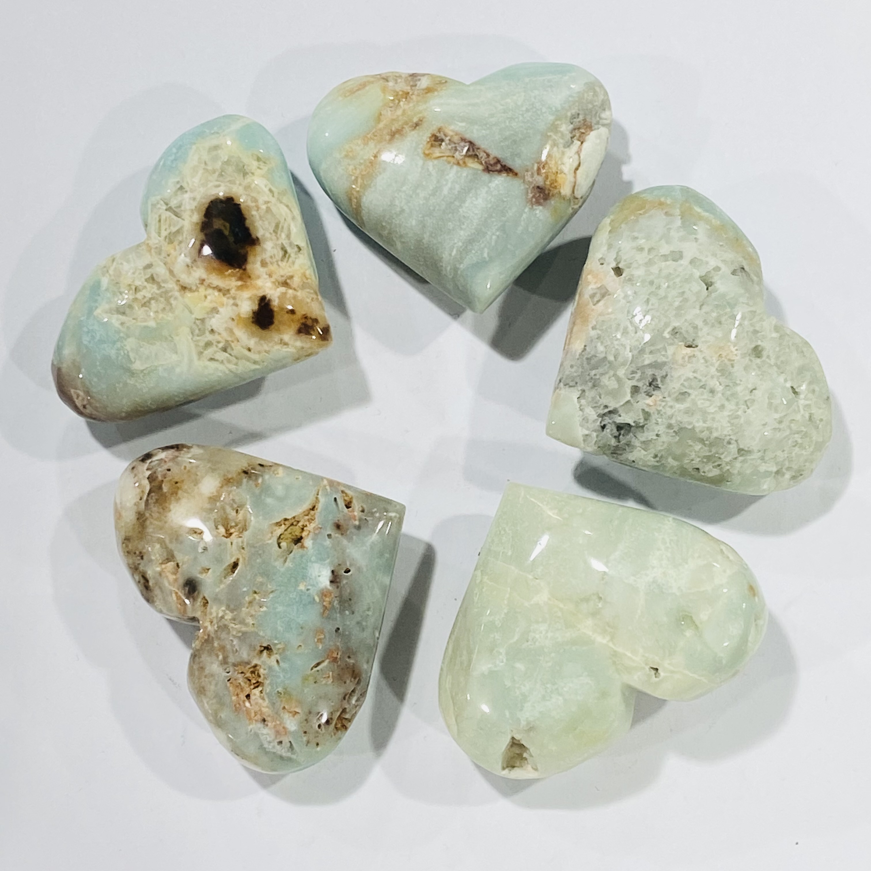 New various natural crystals healing Sky blue stones heart fengshui crystal craft stone for decoration and gifts