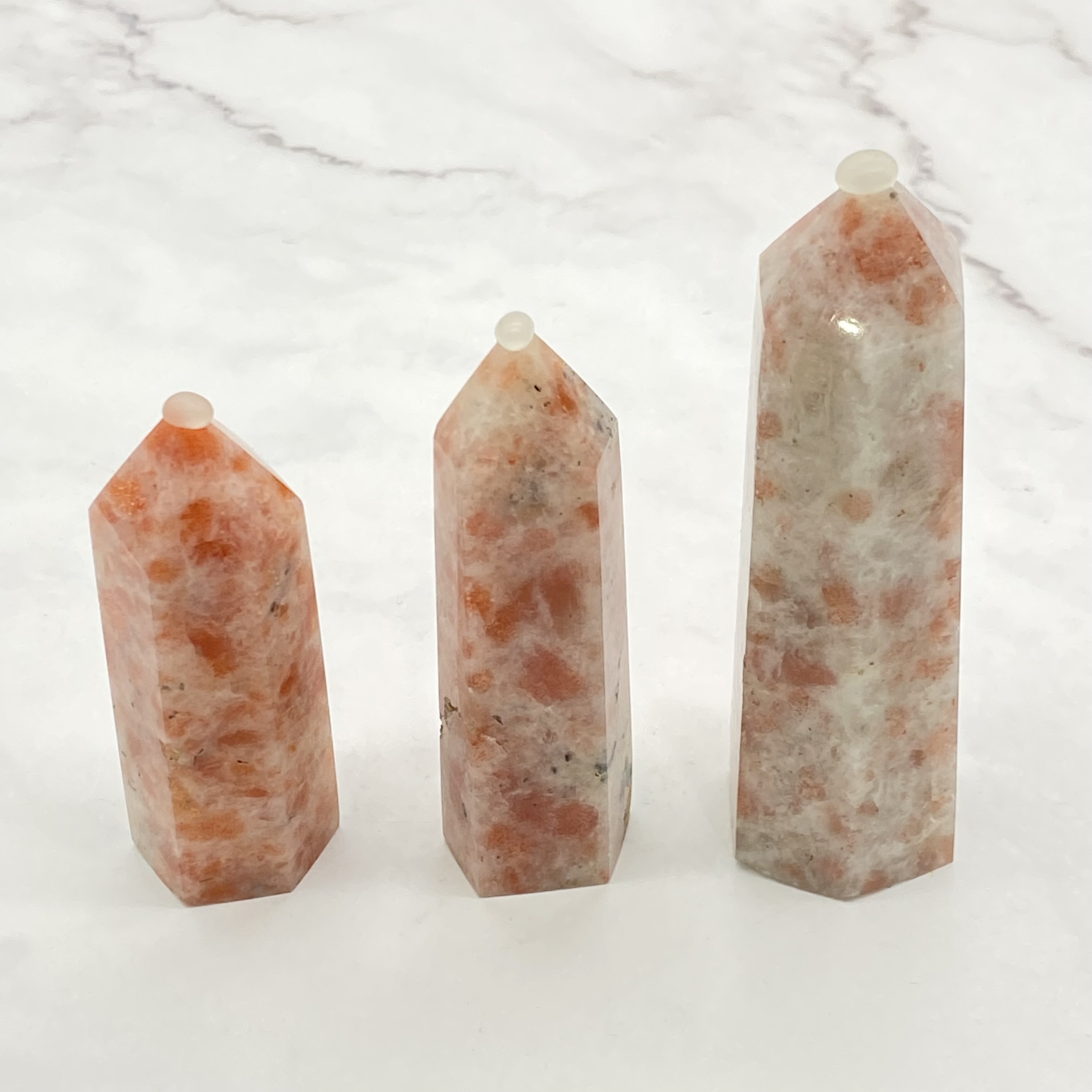 Natural Polished folk crafts natural quartz crystal point healing red sun small tower for home decoration