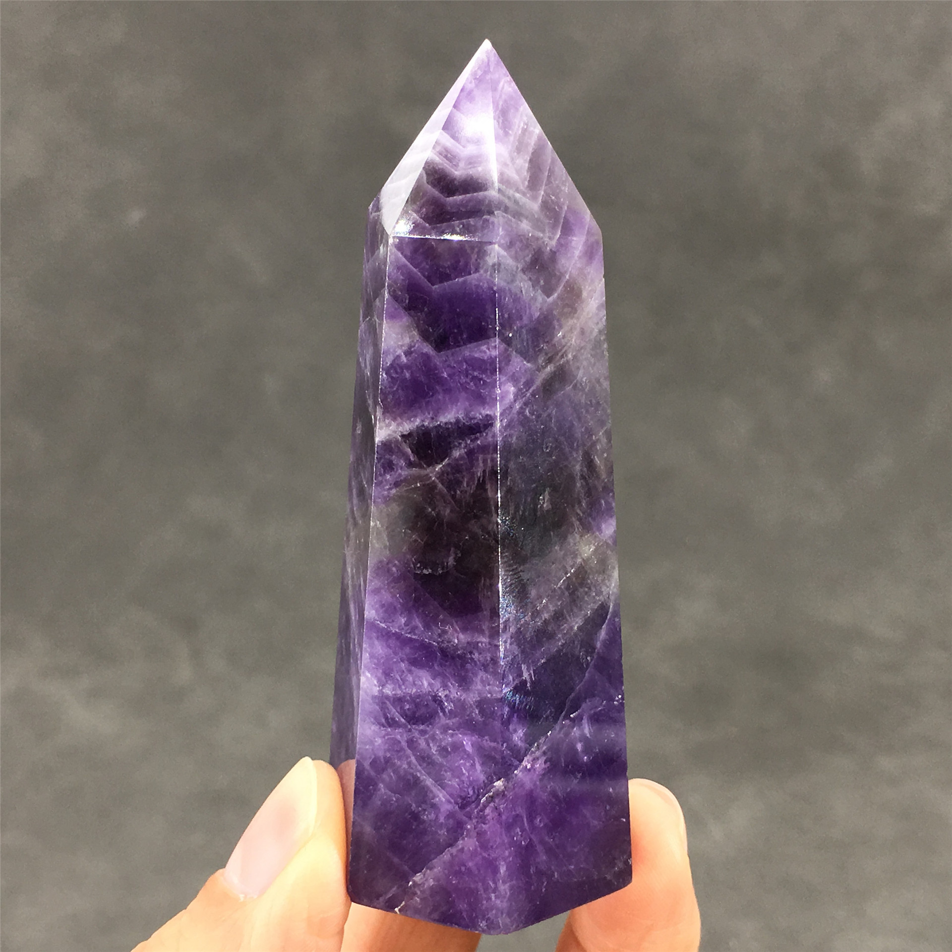 Polished quartz amethyst crystal tower high quality natural healing dream amethyst tower point for fengshui