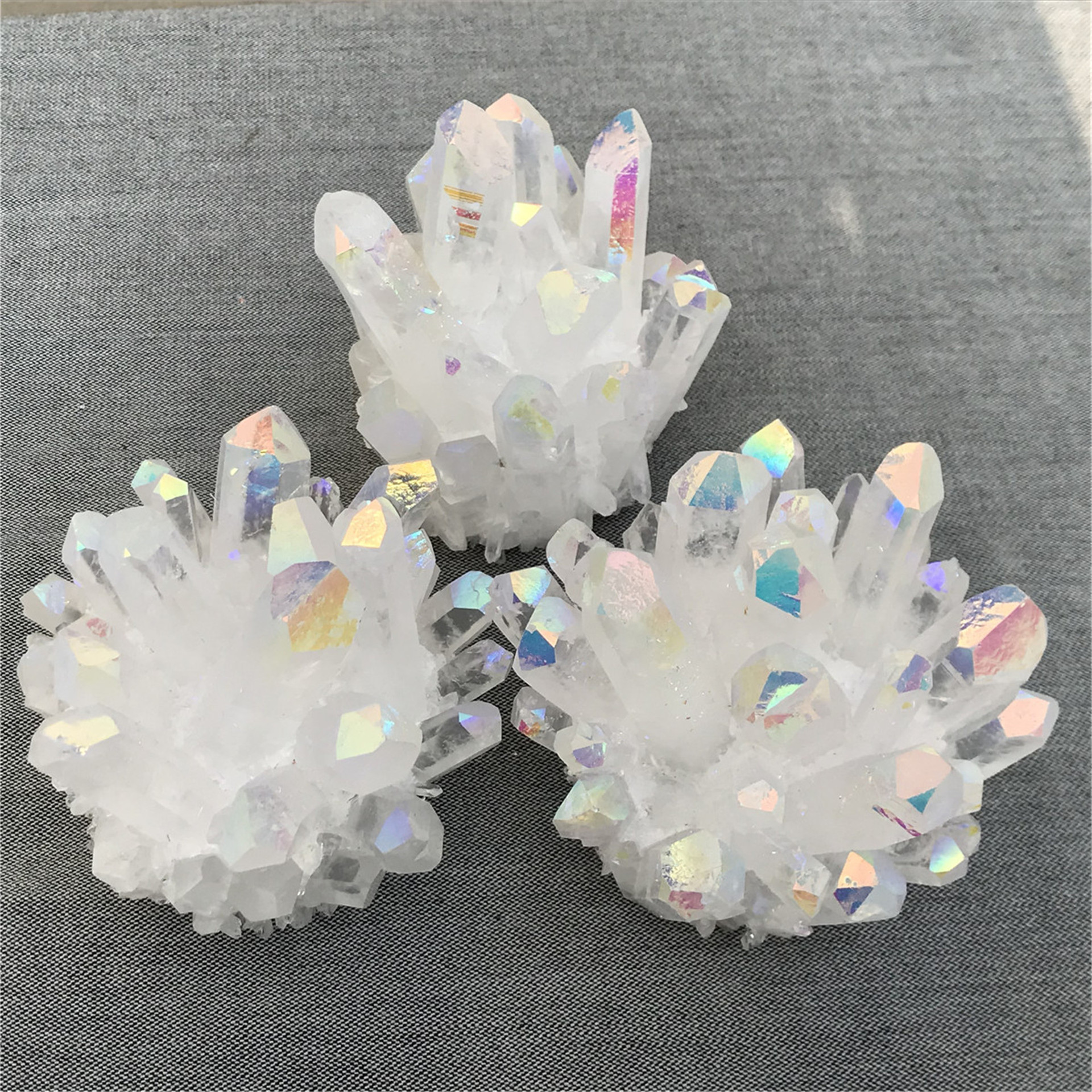 Top saling best quality natural quartz crystal electroplate aura Cluster crystals healing stones for decoration and energy