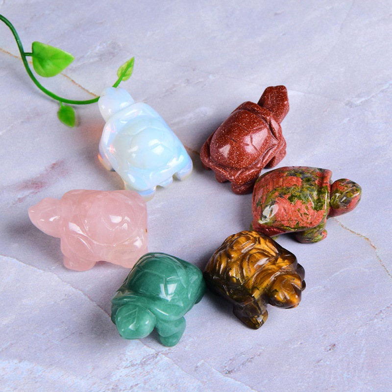 Wholesale crystal carving crafts crystal turtle carving crystal healing stone decoration and gifts