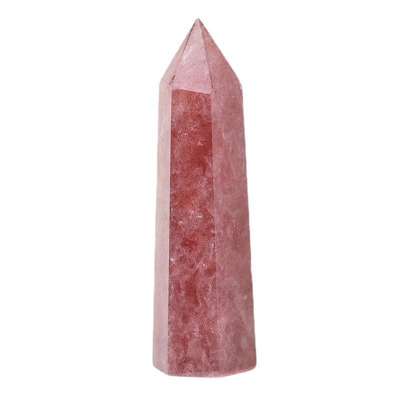 Natural clear crystal quartz crystal point wholesale polishing strawberry crystal tower decoration