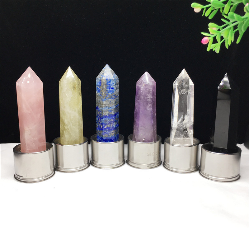 Mix crystal healing tower natural healing gemstone quartz mixed crystal towers for sale