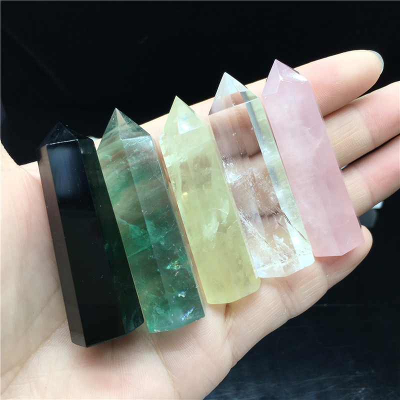 Top quality bulk crystal points natural polishing colorful combination crystal point tower for healing