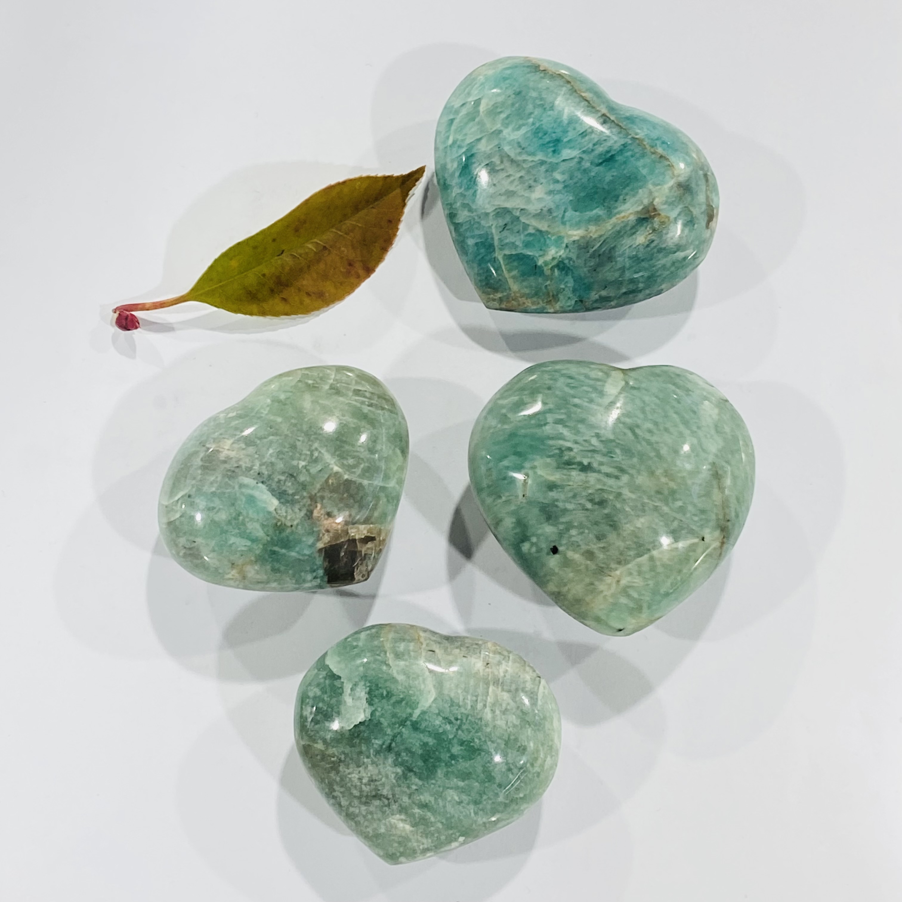 New Natural crystals healing stones amazonite stone Crystal hearts healing crystal for decoration and gifts