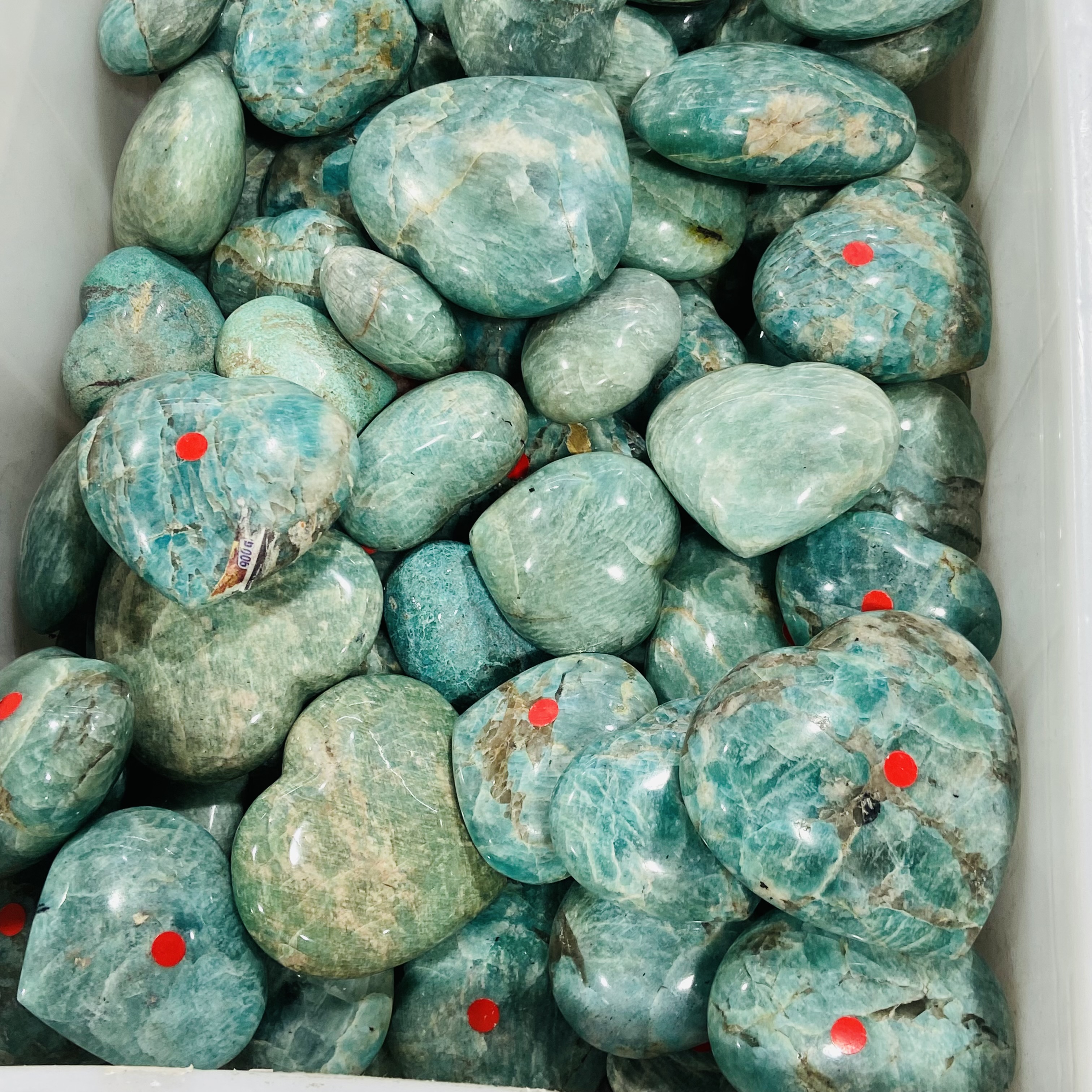 New Natural crystals healing stones amazonite stone Crystal hearts healing crystal for decoration and gifts