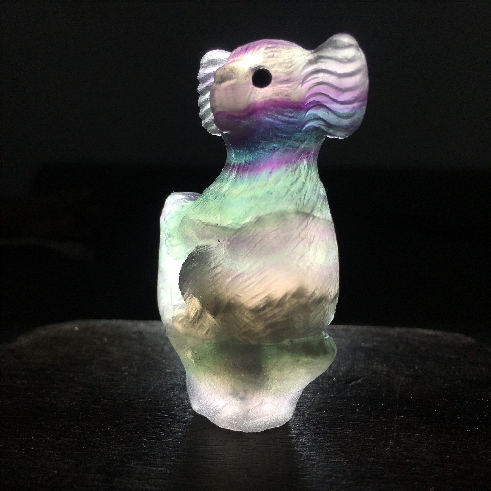 Good price hand carved crystals crafts gifts natural reiki rainbow fluorite koala animal crystal carving SAMEI JEWELRY