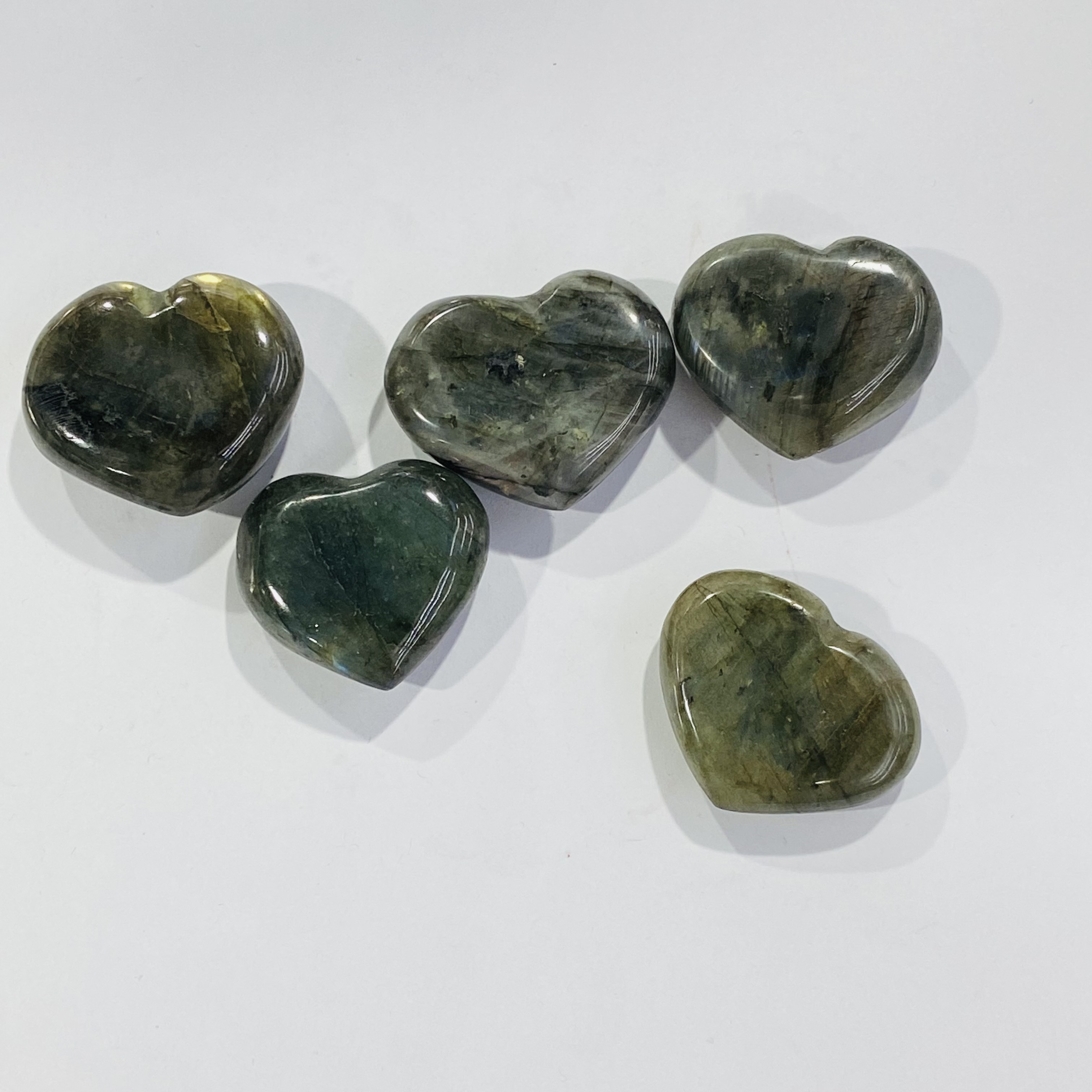 High quality Natural crystals healing stones labradorite stone Crystal hearts healing crystal for decoration and gifts