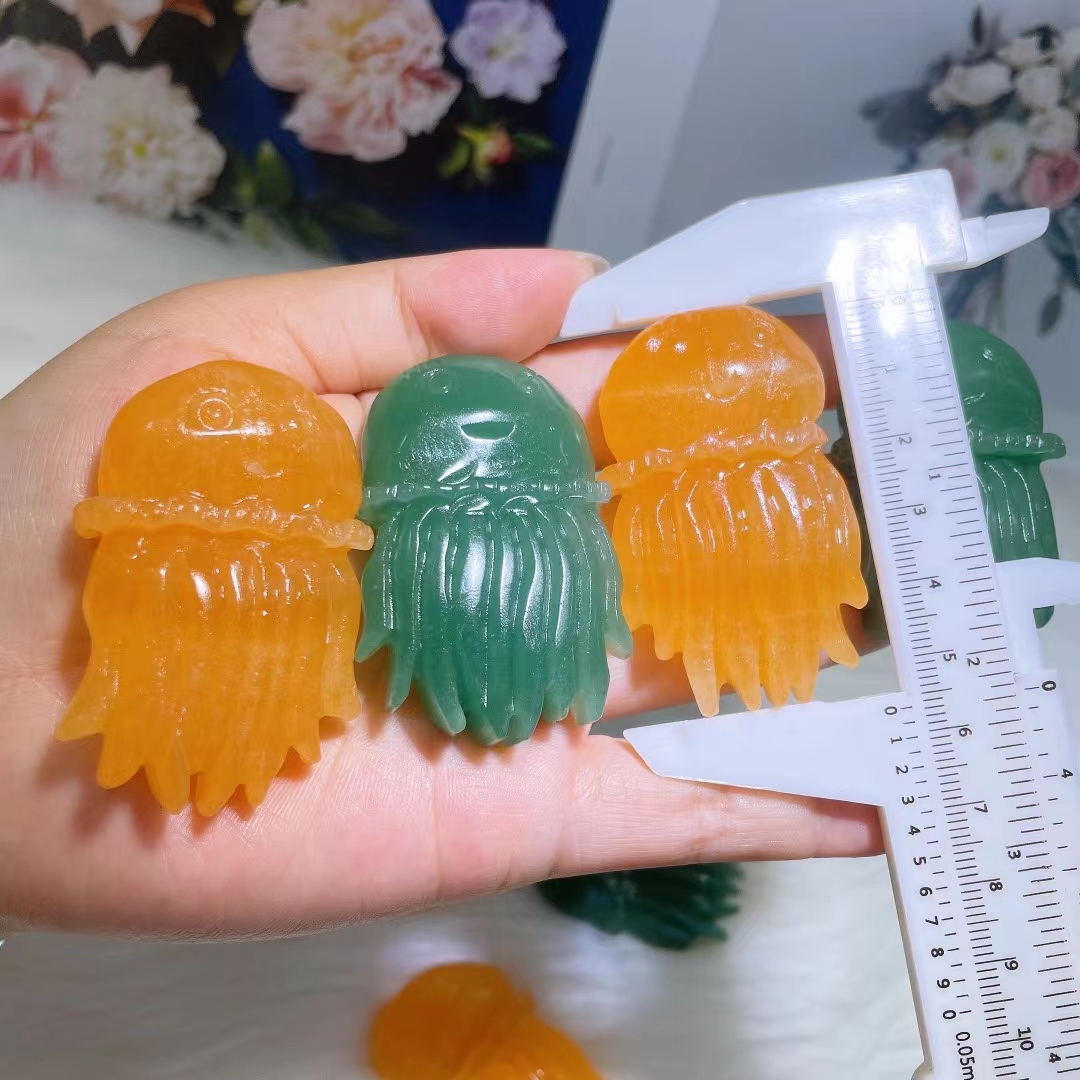 Hand carved crystal crafts natural healing jellyfish crystal mini carving wholesale for decoration