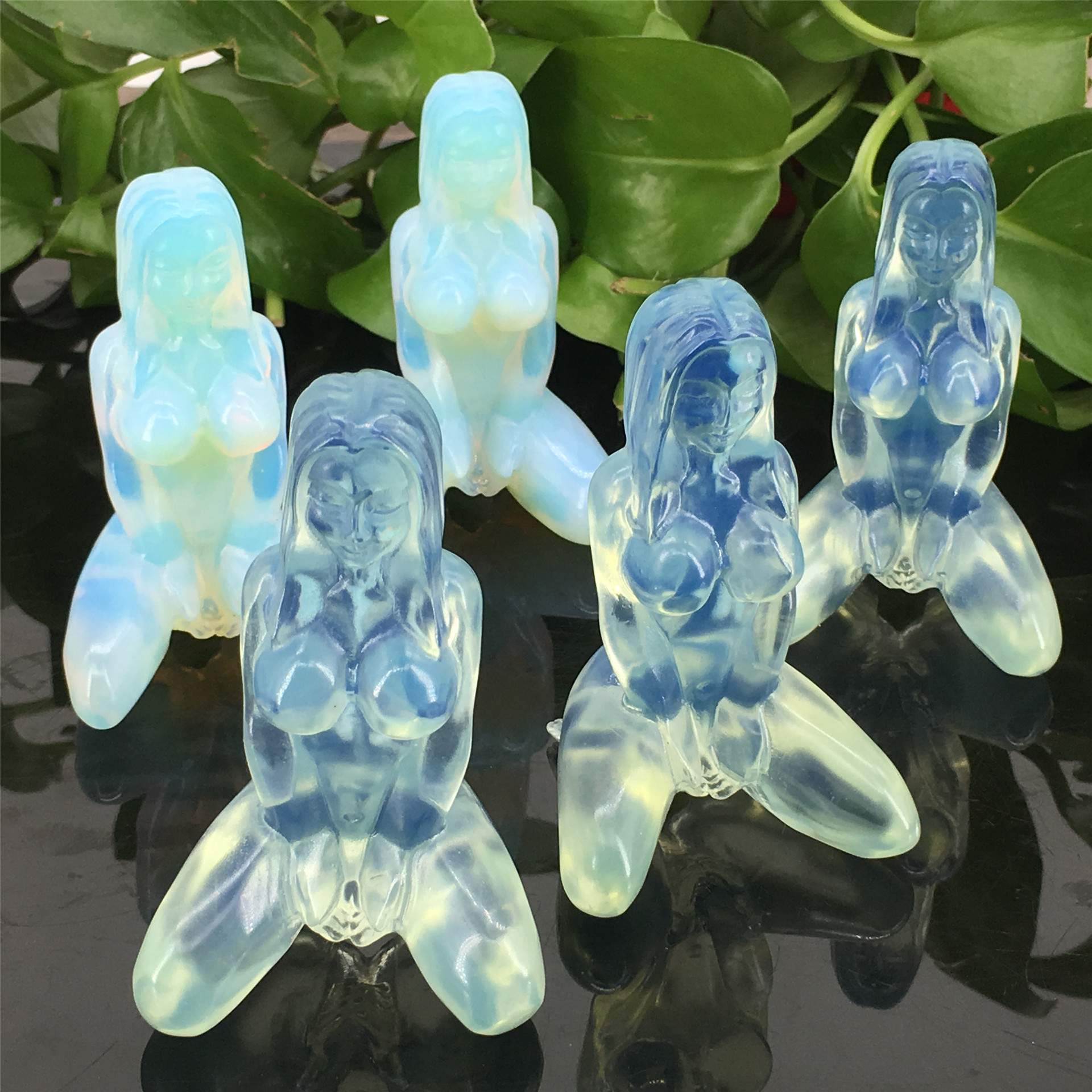 SAMEI Jewelry Wholesale Carved Crystal Woman Body Crafts Decorated Good Price Wholesale Natural Healing Mini Obsidian Crystal