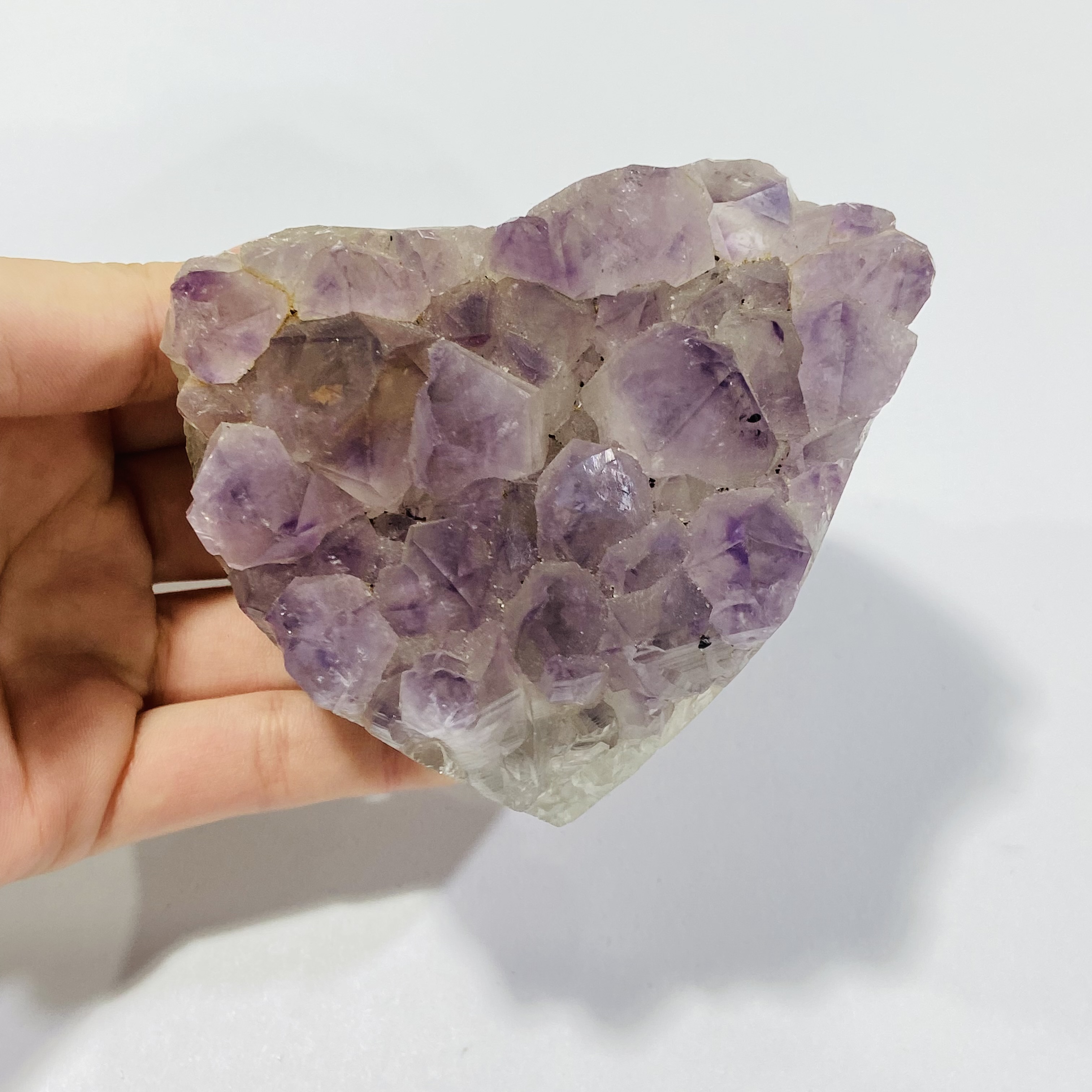 Good quality natural healing amethyst cluster gemstone wholesale crystal plating color amethyst mineral heart shape cluster