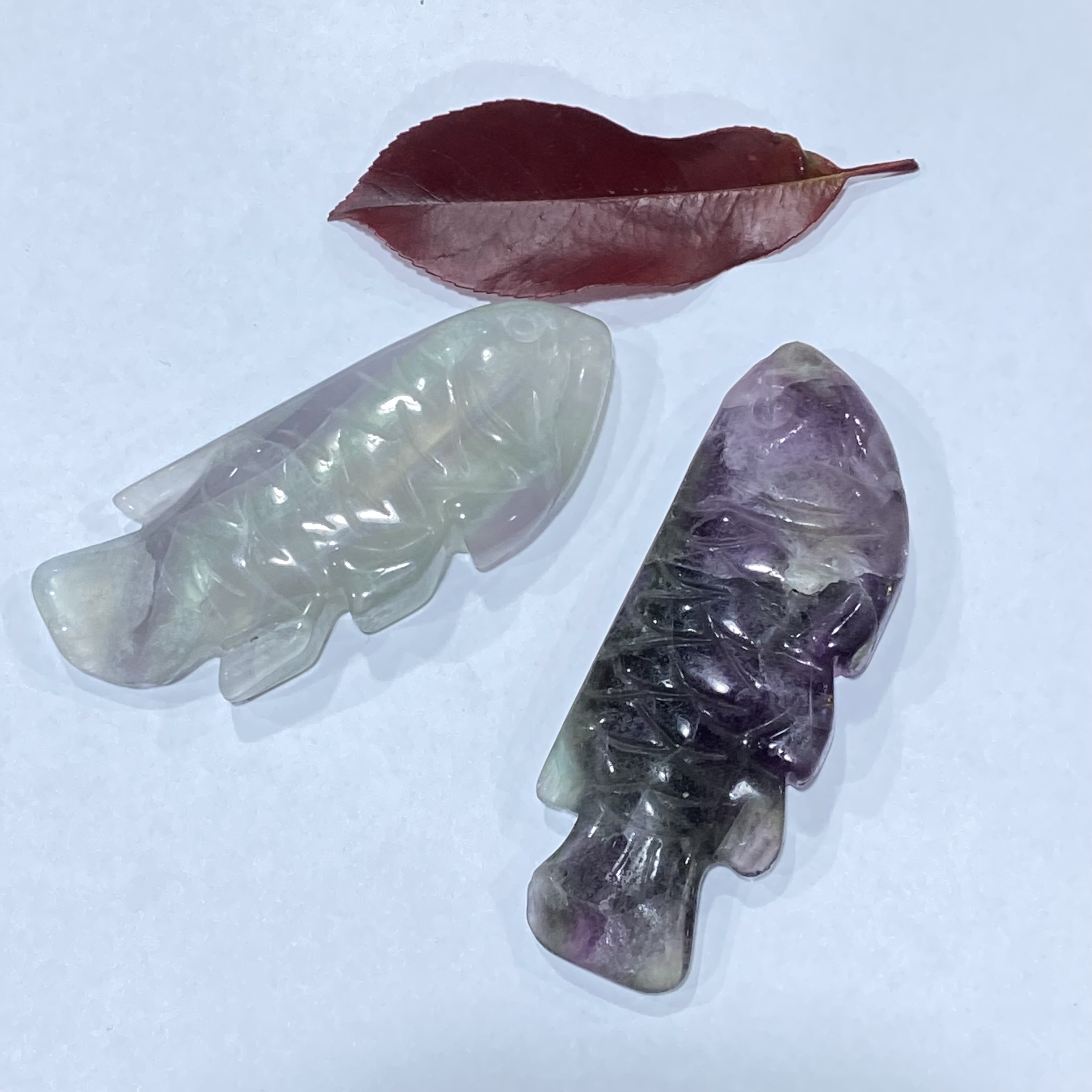 High Quality Natural Bulk Fluorite Hand Carved polishing healing crystal fluorite stone fish carving for gifts