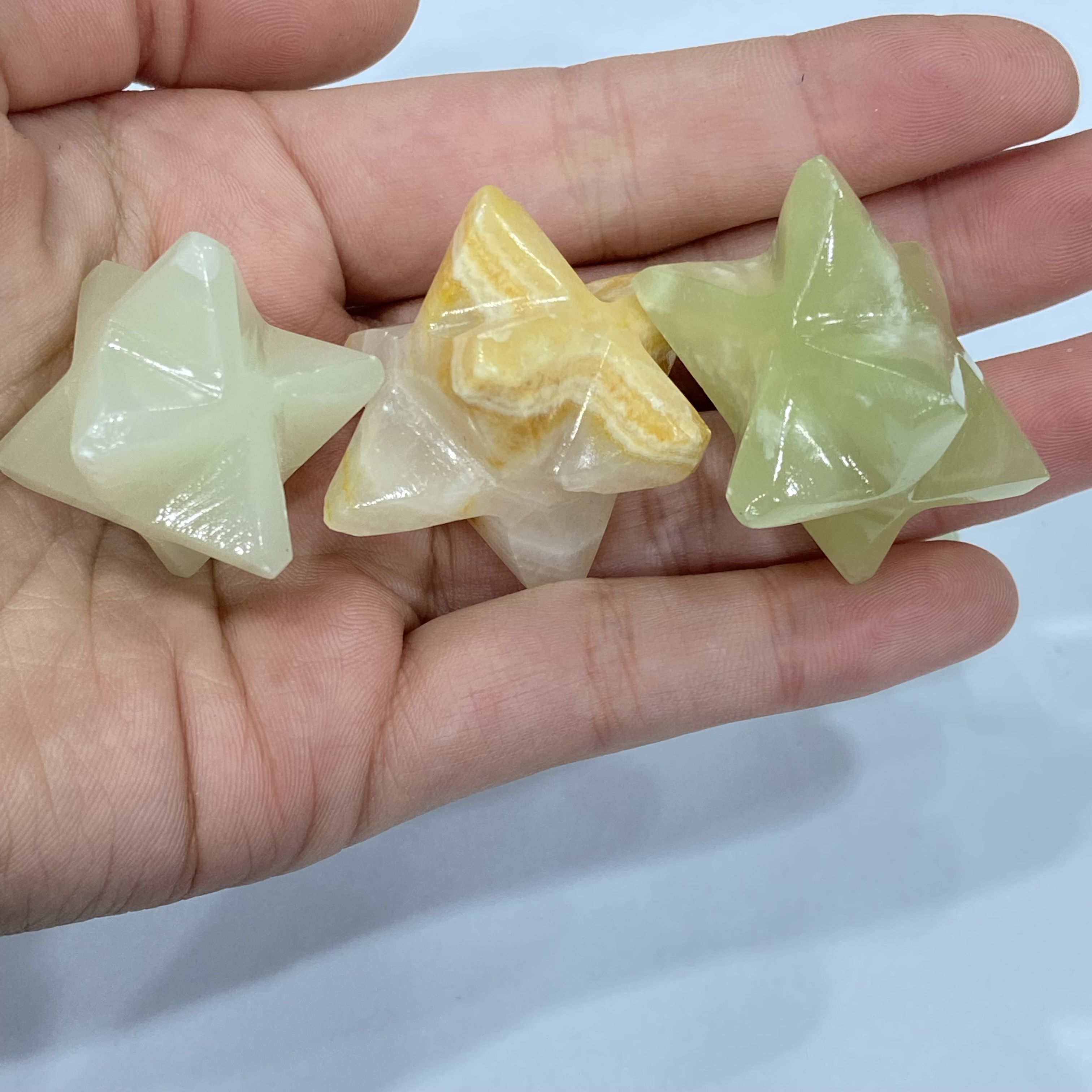 High Quality Natural crystals healing stones Afghanistan jade Eight Pointed Star Carving piece for decoration and gifts