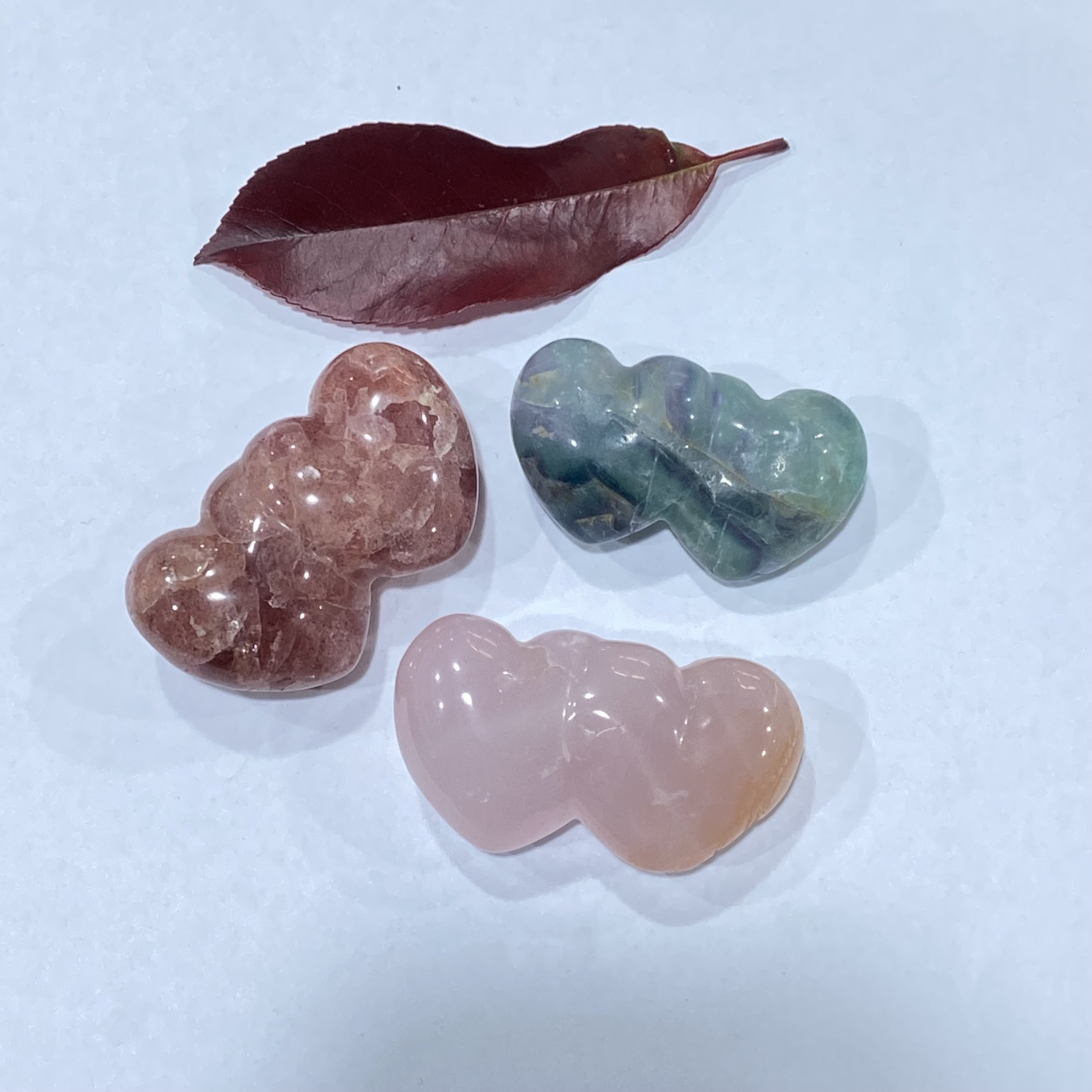 High Quality Natural Crystals Stones Mini Crystal Hearts Crafts Healing Crystal Double Hearts Decoration For Sale