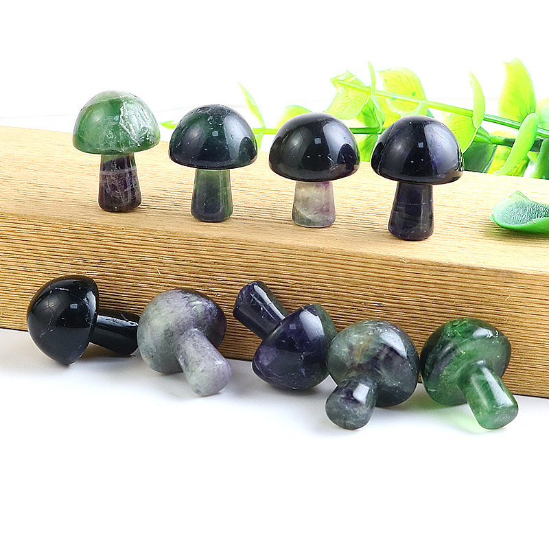 Hot sale crystals healing stones carvings natural gemstone mini crystal mushrooms carving crafts