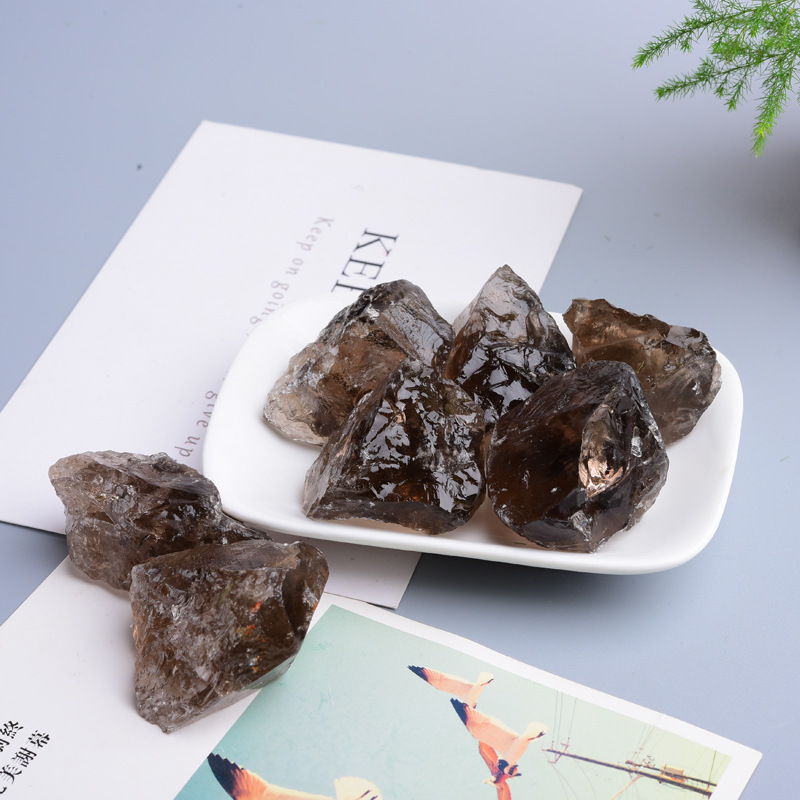 Wholesale natural raw crystal bulk smoked quartz brown healing stone tea crystal rough