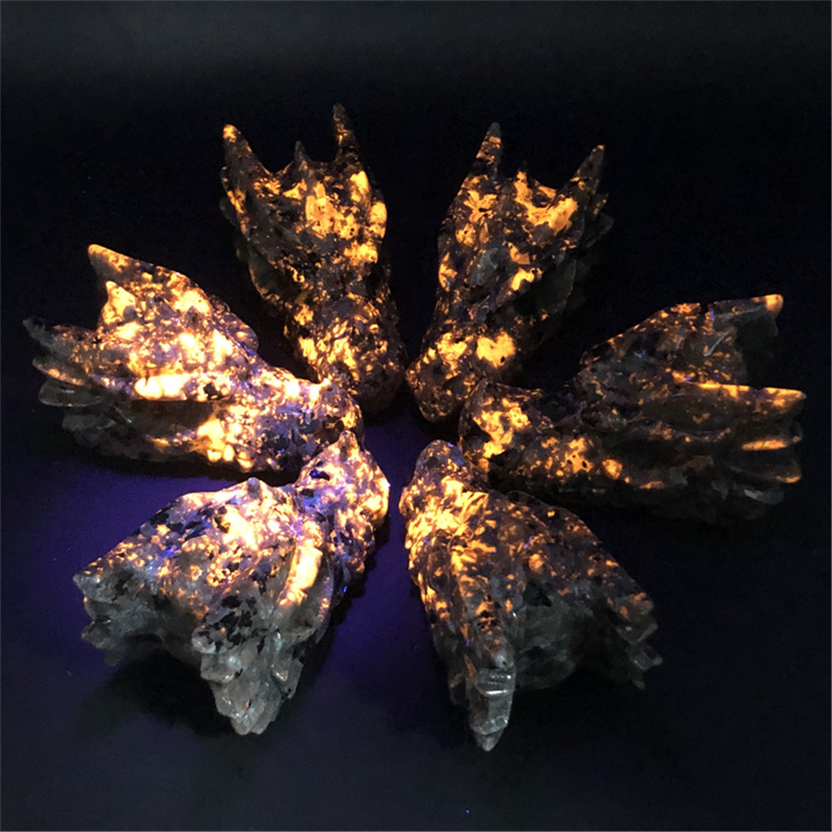 Wholesale best quality natural Quartz Crystal Flame stone head Of a dragon crystal Folk Crafts healing stone for decoration