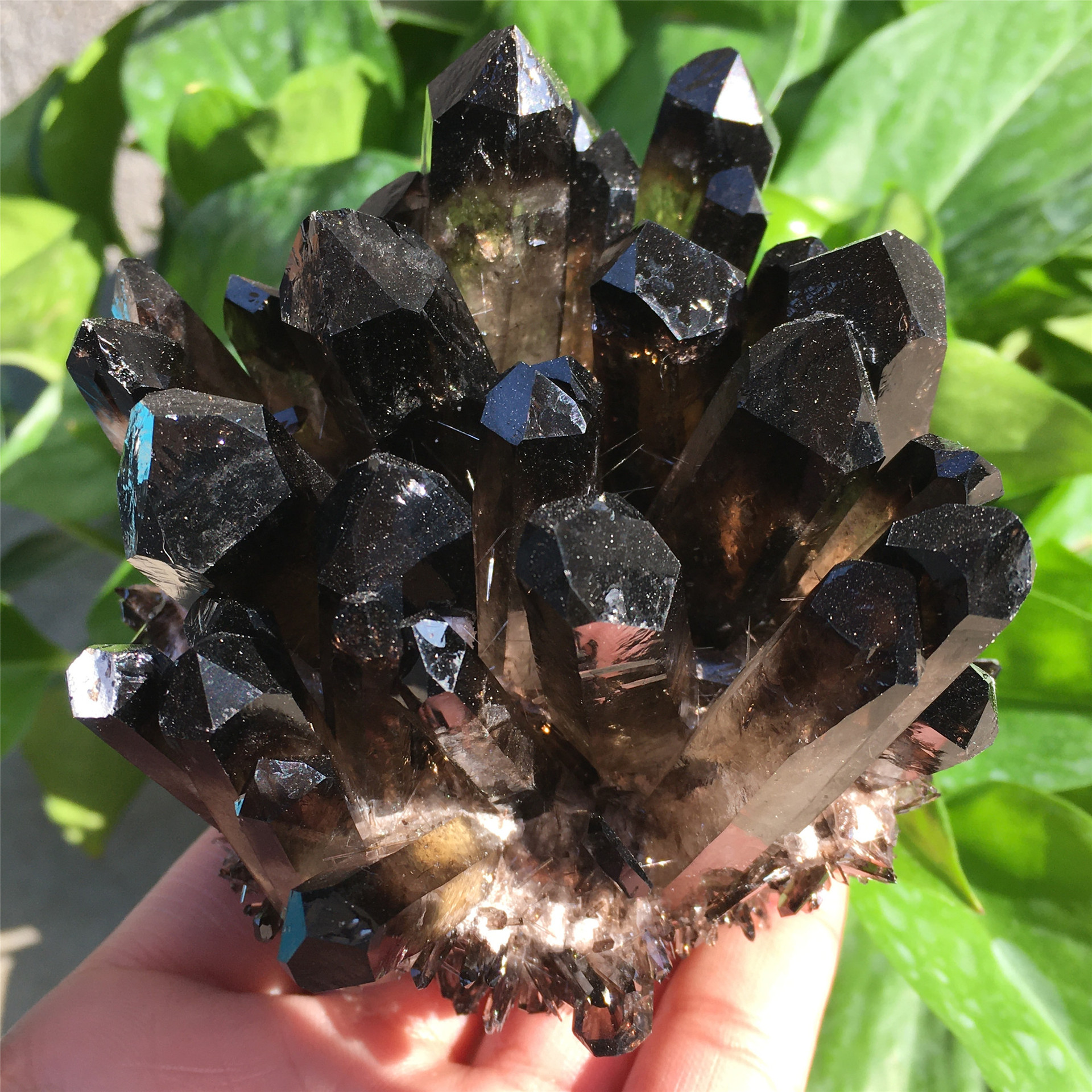 SAMEI JEWELRY good price natural quartz crystal Smoky Quartz Cluster crystals healing stones for decoration and energy