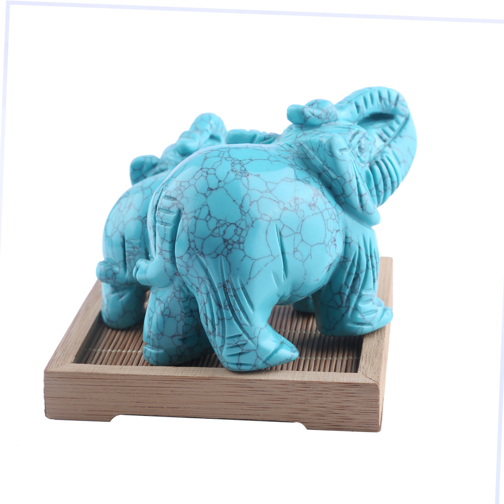 Wholesale crystal 2 inch elephant carving handicraft crystal elephant carved animal decoration and gifts