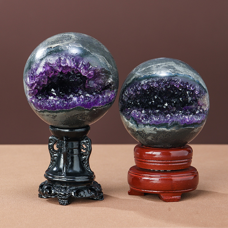 Wholesale high quality crystal treatment amethyst crystal cave cluster ball spirit decorative gemstone