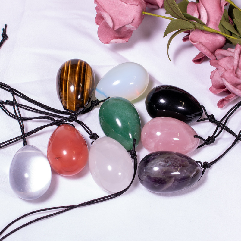 Wholesale best quality natural healing quartz crystal eggs massager stone three-piece suit multispecies yoni eggs set for women