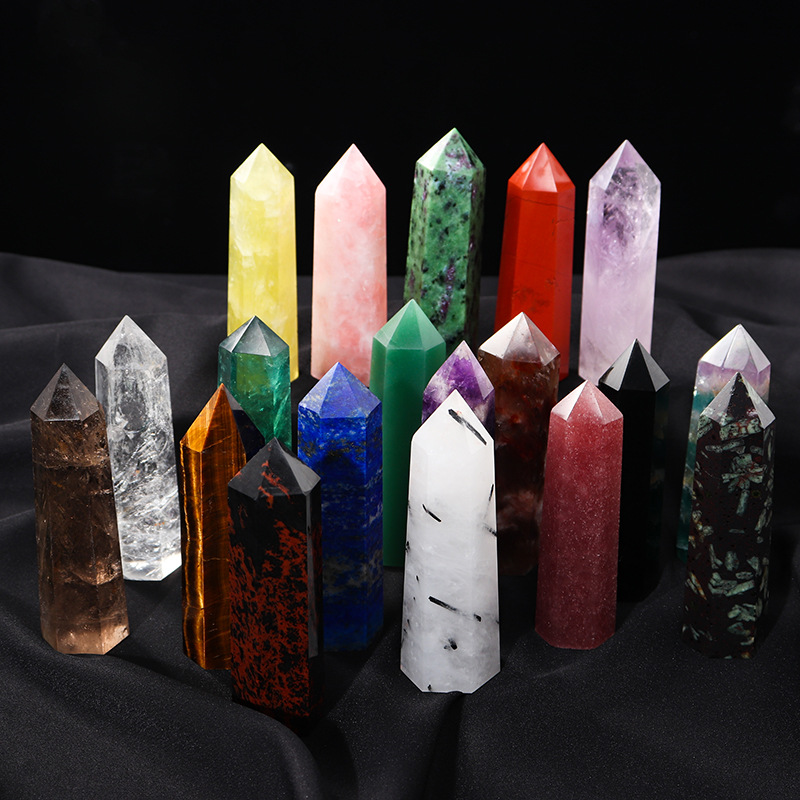 Wholesale Bulk 6-9cm Natural Healing Stones polished green dong ling jade crystal quartz tower