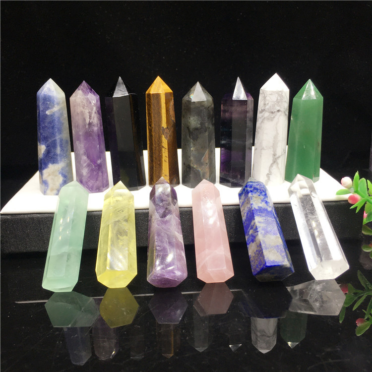 Natural crystal point towers wholesale bulk reiki mixed crystals healing stones tower for gifts