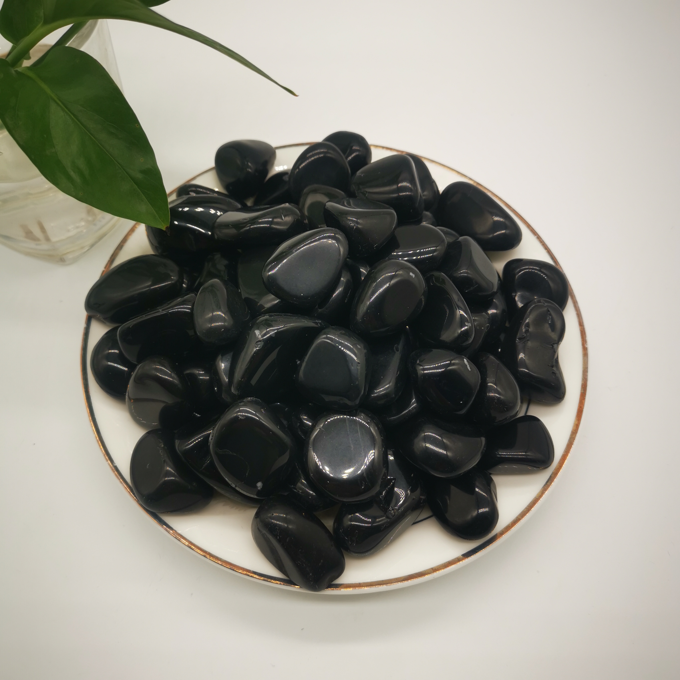 wholesale polished stone obsidian gemstone natural reiki black obsidian tumble stones bulk crystals healing for decoration