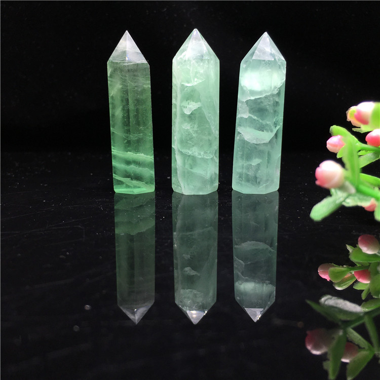 Green fluorite gemstone crystal point tower natural reiki clear green fluorite crystal quartz tower for decoration