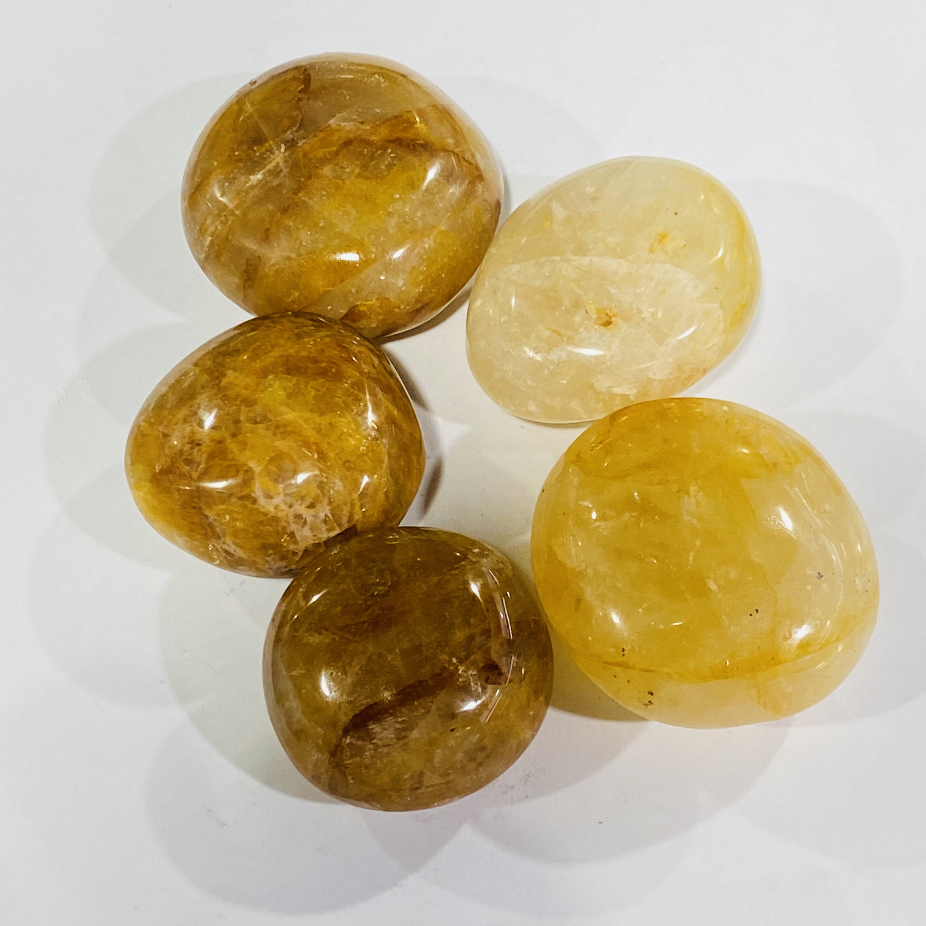 Wholesale High Quality natural crystals healing stones yellow burnt flower palm healing stone for decoration