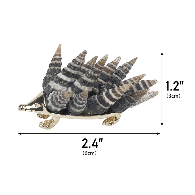 Wholesale Natural Hand Carved Cartoon Animal Crafts Alloy Sea Snail Hedgehog Crystal Carving Animal Decoration For Gift