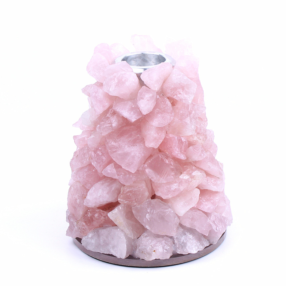 Wholesale bulk candlestick natural raw crystal stone healing crystal gravel rough stone candlestick folk crafts for decoration