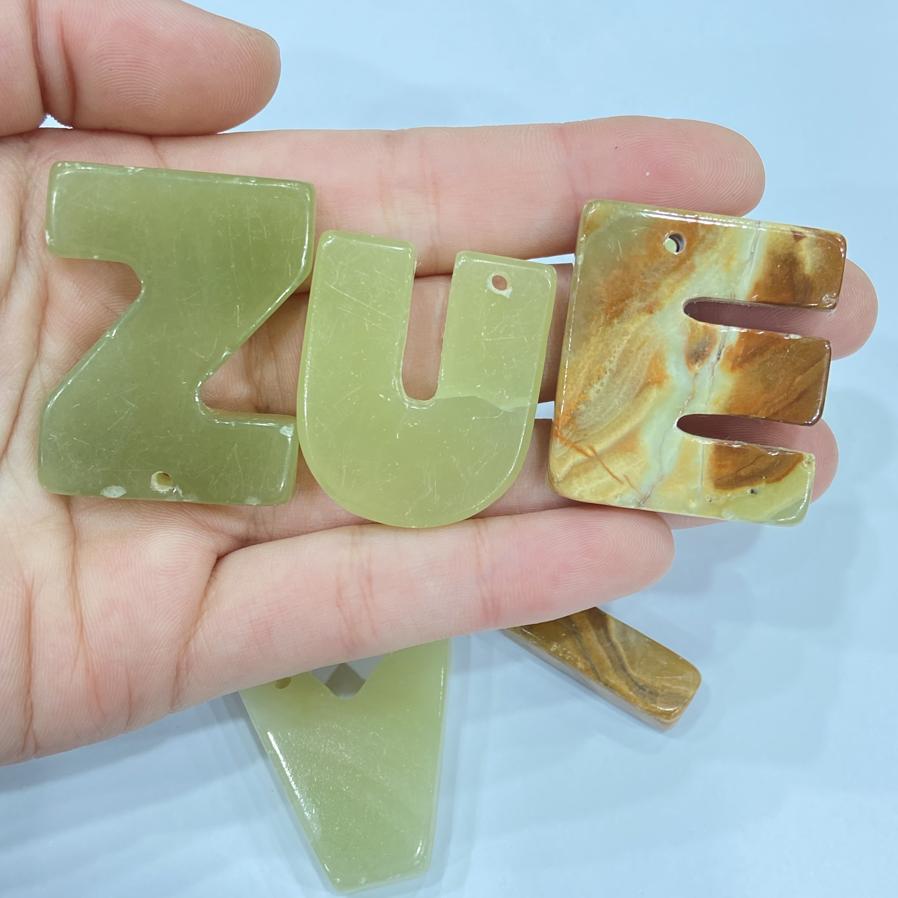 New High Quality Natural crystals healing stones Afghanistan jade English letters Carving piece for decoration and gifts