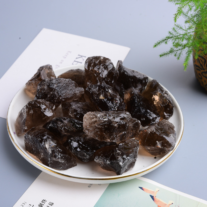 Wholesale natural raw crystal bulk smoked quartz brown healing stone tea crystal rough