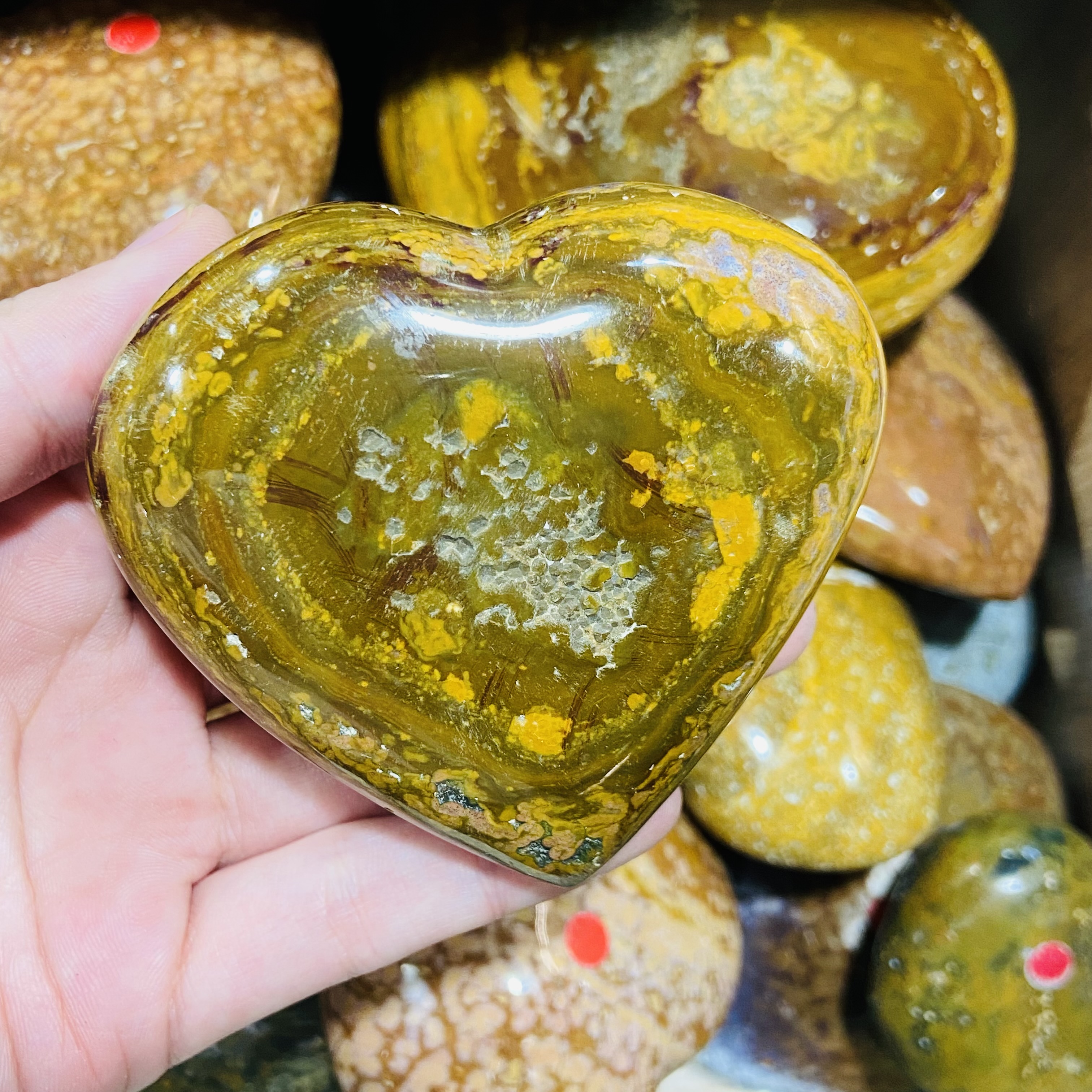 High quality crystals healing stones Ocean Jasper stone Crystal hearts healing crystal for decoration and gifts